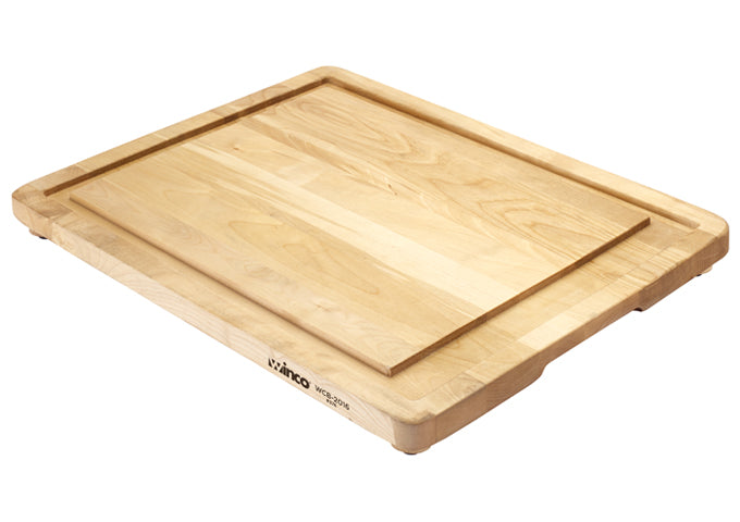 Winco WCB-2016 20"x16"x1" Wooden Legs w/Non-skid Bottom Carving Board w/ Integrated Channel