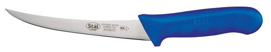 Winco KWP-60U 6" Blue Curved Polypropylene Handle Boning Knife