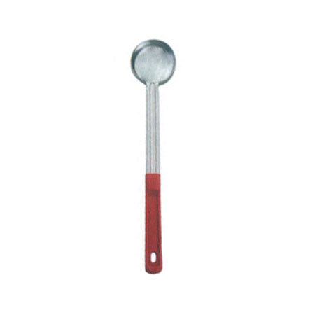 Omcan 80777 2 oz. Red Handle Stainless Steel One-Piece Solid Portion Control Spoon