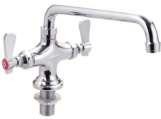 BK Resources BKF-DPF-18-G Chrome-Plated Brass Optiflow Faucet, Interchangeable 18" Double-Jointed Swing Spout