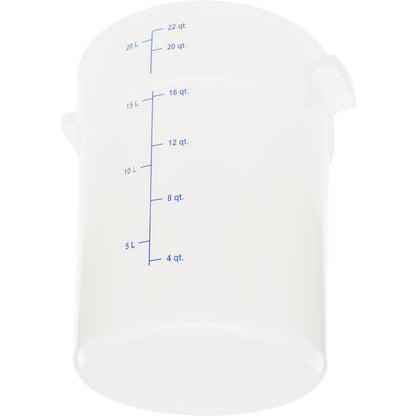 Carlisle 1097902 22 Qt White Round Polyethylene StorPlus Food Storage Container
