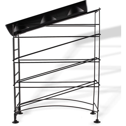 San Jamar C8504WF Black 4-Tier Wireworks Cup and Lid Dispenser Organizer