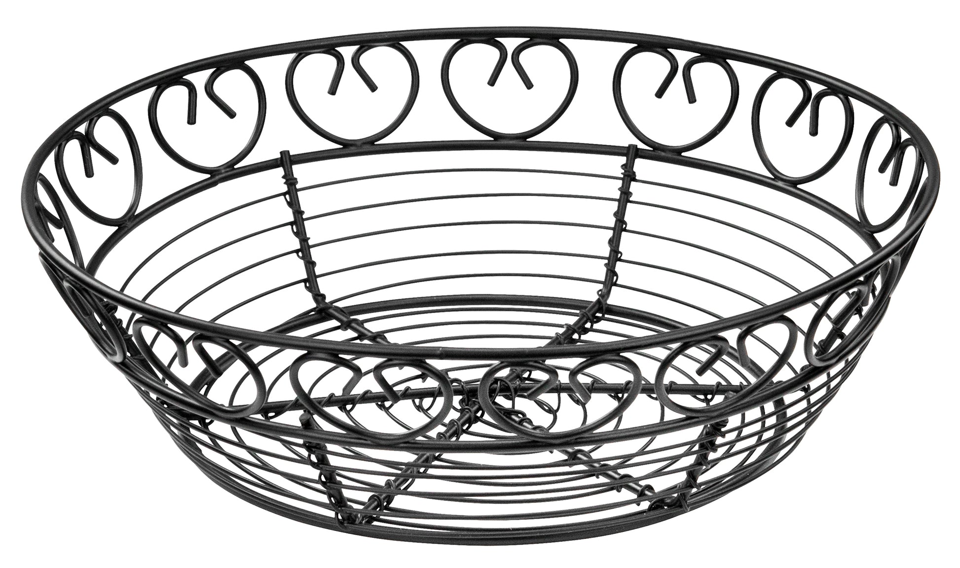 Winco WBKG-8R 8" Black Wire Bread/Fruit Basket