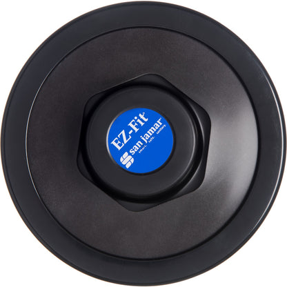 San Jamar C2410CBK 23.25" Black One-Size-Fits-All EZ-Fit Cup Dispenser with Black Gasket