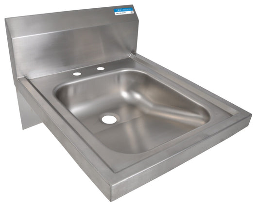BK Resources BKHS-ADA-D Stainless Steel ADA Hand Sink 2 Holes 16”L x14”W x 5” D Bowl
