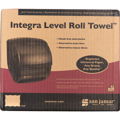 San Jamar T850TBL Arctic Blue Plastic Classic Integra Lever Roll Towel, All Core Sizes
