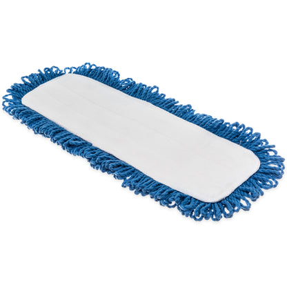 Carlisle 363311814 18" Blue Polyester/Polyimide Blend Microfiber Dry Mop Pad