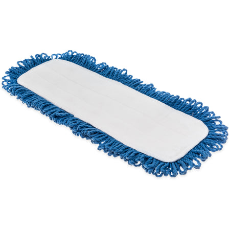 Carlisle 363311814 18" Blue Polyester/Polyimide Blend Microfiber Dry Mop Pad
