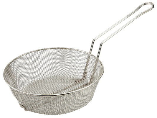Winco MSB-08F 8" Nickel-Plated Fine Mesh Culinary Basket