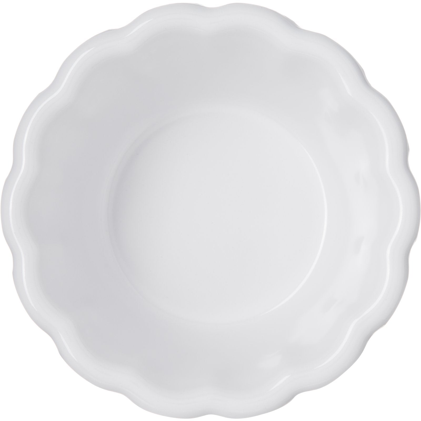 Carlisle 4394402 3 oz White Melamine Scalloped Ramekin