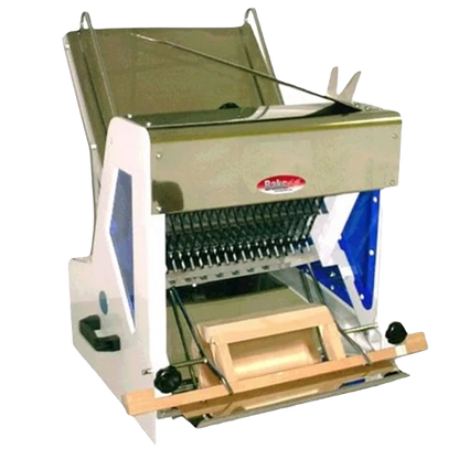 BakeMax BMGF001 Countertop Gravity Feed Soft Crusted Bread Slicer with 7/16″ Slice Thickness