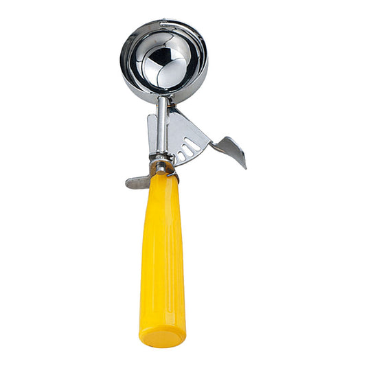 Omcan 34845 2 oz Ice Cream Disher with Yellow Plastic Handle (Size 20)