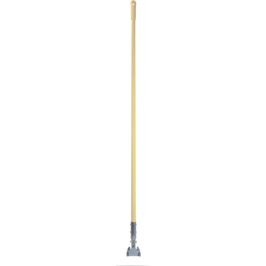 Carlisle 362113EC25 60" Tan Fiberglass Dust Mop Handle with Clip-On Connector