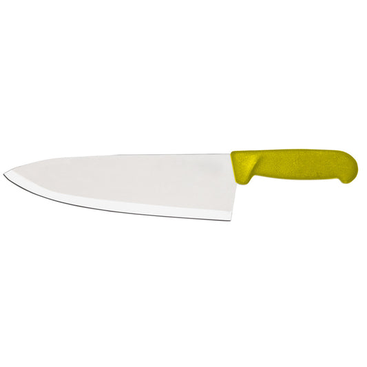 Omcan 12127 10-inch Medium Cook Knife with Yellow Polypropylene Handle