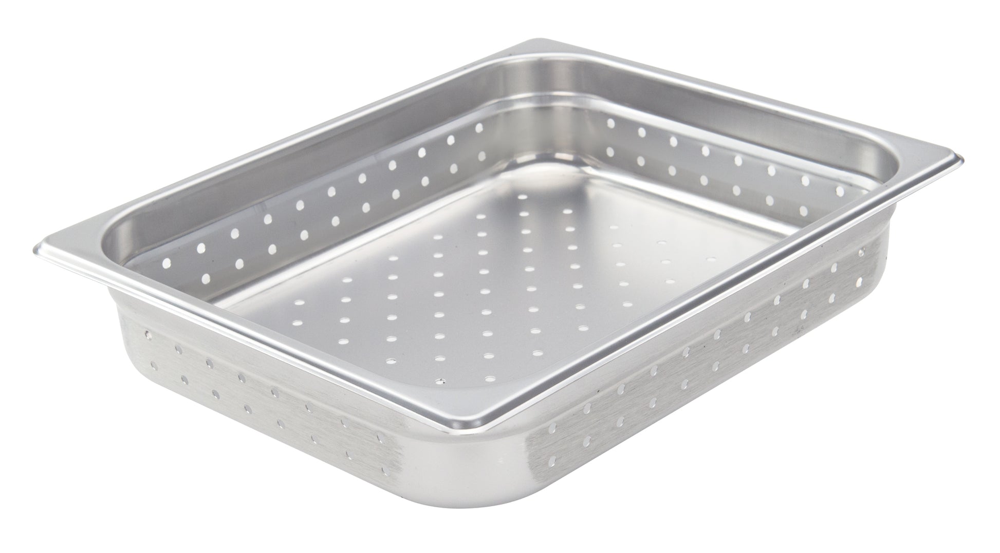 Winco SPJH-202PF Half Size Stainless Steel Perforated Steam Pan, 2-1/2" Deep