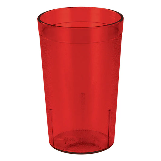 Winco PTP-12R 12 oz. Red Pebbled Tumblers