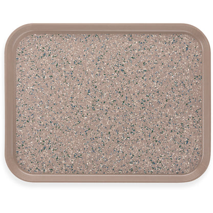 Carlisle DXSMC1418NSM31 14" x 18" Latte Fiberglass Glasteel Marble Non-Skid Tray