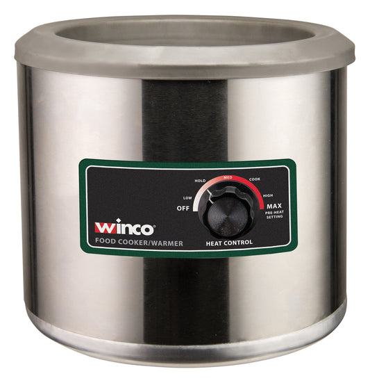 Winco FW-7R500 7 Qt. Round Food Warmer/Cooker