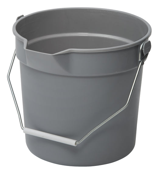 Winco UPP-14G 14 Qt. Gray Polypropylene Utility Pail with Pour Spout and Molded Graduations