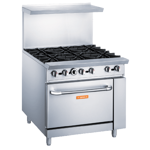 Brika BGR-6B 36" Six Burner Gas Range - Conversion Kit Included