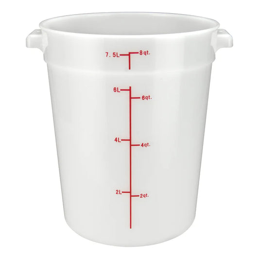 Winco PPRC-8W 8 Qt. White Polypropylene Storage Container