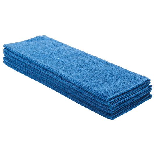 Winco BTM-16B 16" x 16" Blue Microfiber Towel (6pcs/pk)