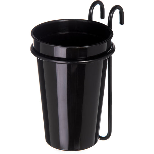 San Jamar C8500S Black Wireworks Cup and Caddy Straw Organizer