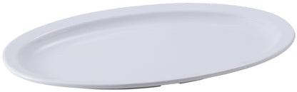 Winco MMPO-138W 13" x 8-1/2" White Melamine Narrow Rim Platters