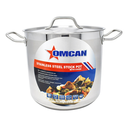 Omcan 80439 16 Qt Stainless Steel Stock Pot with Cover