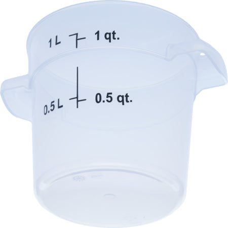 Carlisle 1096130 1 Qt Clear Round Polypropylene StorPlus Food Storage Container