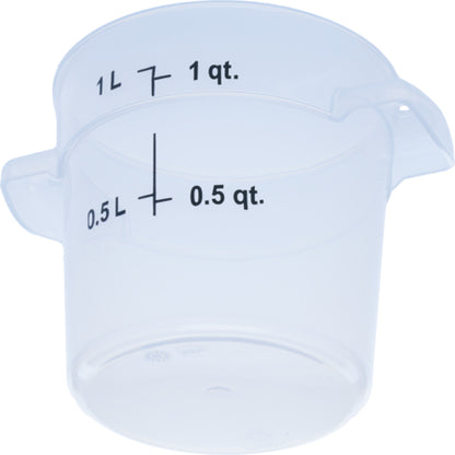 Carlisle 1096130 1 Qt Clear Round Polypropylene StorPlus Food Storage Container
