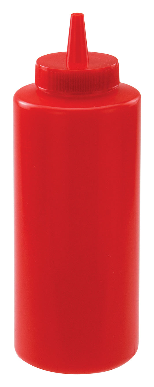 Winco PSB-12R 12 oz. Red Squeeze Bottles (6pcs/pk)