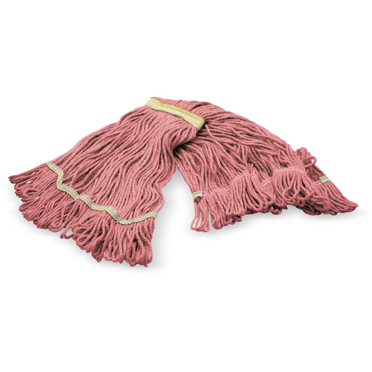 Carlisle 369411B05 Small Red Acrylic Fiber 4 Ply Looped-End Mop w/ Yellow Band