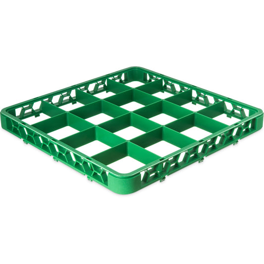 Carlisle RE16C09 Green 16-Compartment Polypropylene OptiClean Divided Glass Rack Extender 1.78"