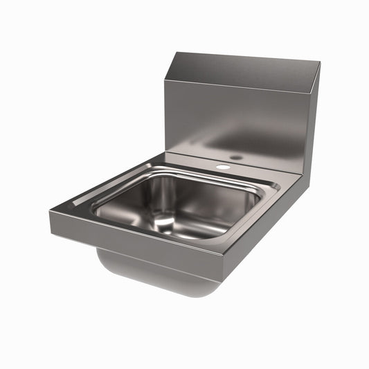 BK Resources BKHS-D-SS-1 Stainless Steel Space Saver Hand Sink - 1 Hole - 9"x9" Bowl