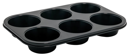 Winco AMF-6NS 7 oz. Carbon Steel 6 Cup Jumbo Muffin Pan, Non-stick