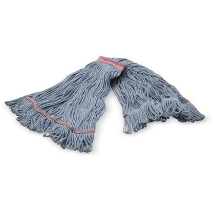 Carlisle 369425B14 Large Blue Synthetic/Cotton Blend 4 Ply Looped-End Mop w/ Red Band