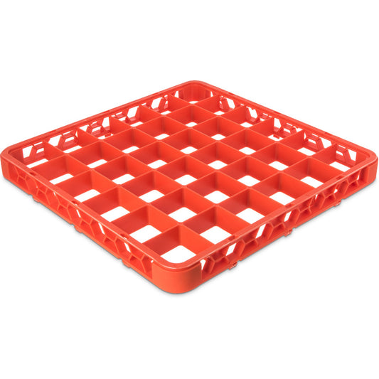 Carlisle RE36C24 Orange 36-Compartment Polypropylene OptiClean Divided Glass Rack Extender 1.78"