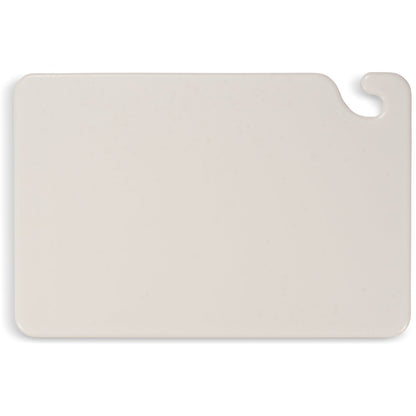 San Jamar CB121812WH 12" x 18" x 0.5" White Cut-N-Carry Cutting Board
