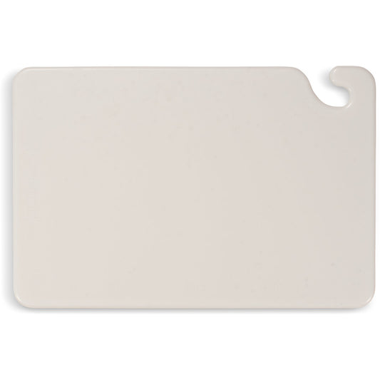 San Jamar CB121812WH 12" x 18" x 0.5" White Cut-N-Carry Cutting Board