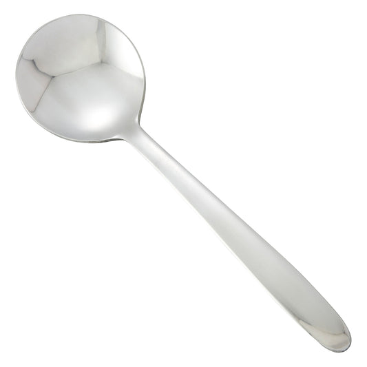 Winco 0019-04 Flute Bouillon Spoon, 18/0 Heavyweight