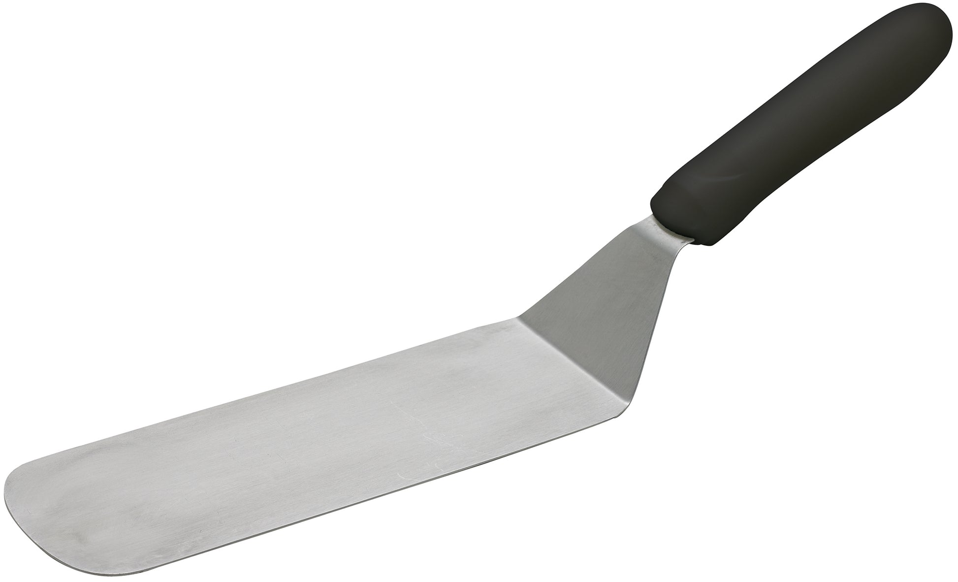 Winco TKP-90 Black Polypropylene Handle Flexible Turner w/ Offset, 8-1/4" x 2-7/8" Blade