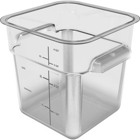 Carlisle 11951AF07 4 Qt Clear Square Polycarbonate Food Storage Container