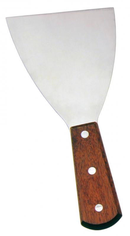 Omcan 80047 4 1/2" x 3" Pan Scraper with Wooden Handle