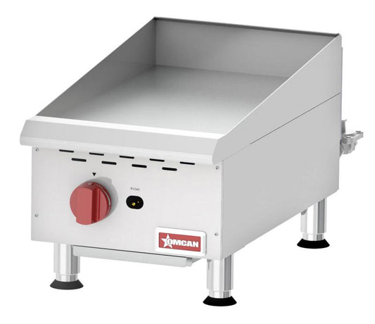Omcan 43737 Gas One Burner Stainless Steel Countertop Griddle With Manual Control