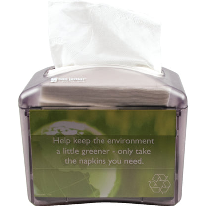 Carlisle H4004TBK 200-250 Napkins Black Tabletop Venue Napkin Dispenser, Mini Interfold