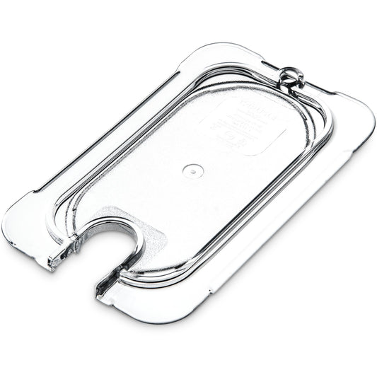 Carlisle 10337U07 1/9 Size Clear Polycarbonate StorPlus Notched Universal Lid