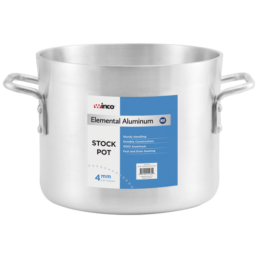 Winco ALST-60 60 Qt. Elemental Aluminum Stock Pot