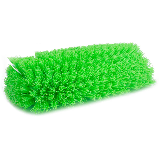 Carlisle 40422EC75 12" Lime Color Coded Mult-Level Floor Scrub Brush with End Bristles