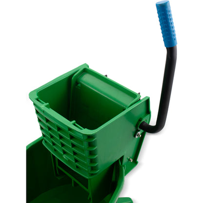 Carlisle 3690809 26 Qt Green Polypropylene Commercial Mop Bucket with Side-Press Wringer